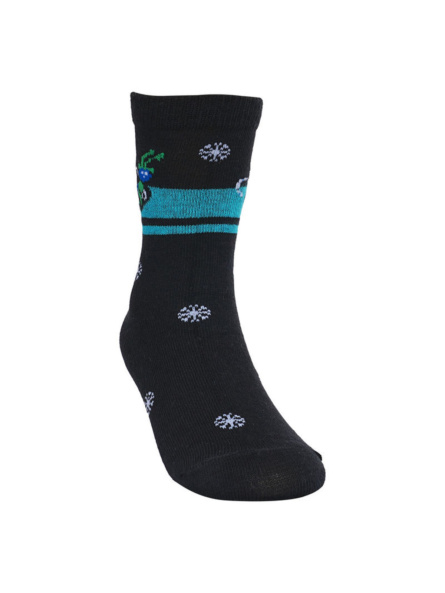 6-9 yrs Kids Designer Motif Print Cotton Socks (Pack of 3) - Green, Black, Red - Image 4