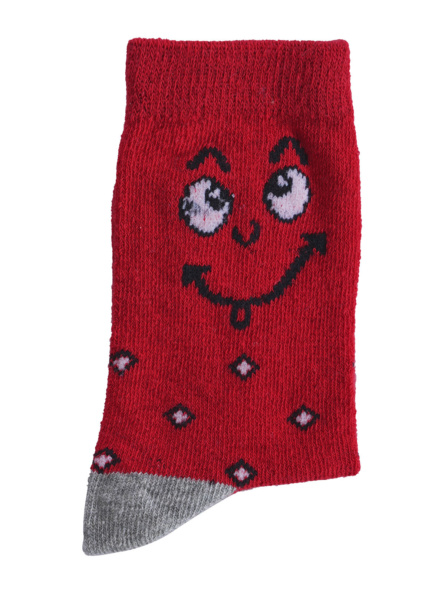 6-9 yrs Kids Designer Motif Print Cotton Socks (Pack of 3) - Green, Black, Red - Image 7